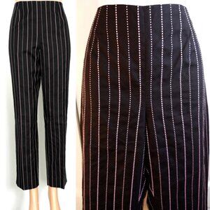 BOGO🧨Carlisle black and pink dotted striped ankle grazer pants